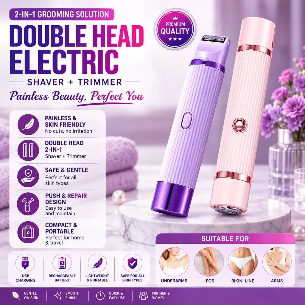 2-in-1 Electric Shaver & Trimmer for Women
